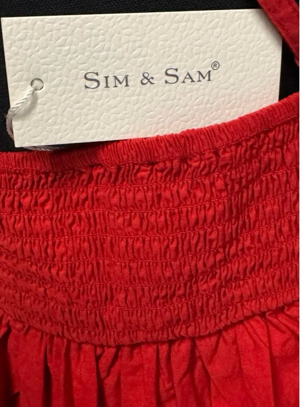 NWT Top – Size Medium Sim & Sam Red Eyelet Peplum Halter Top - Picture 4 of 5